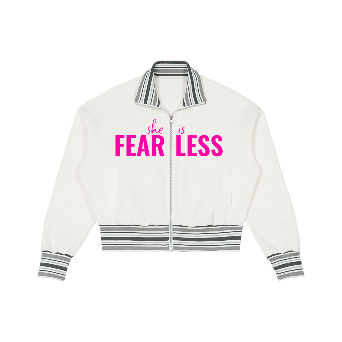she is FEARLESS,FEARLESS,Striped Rib Collar Zip Jacket ,Spring 26,Spring 2026