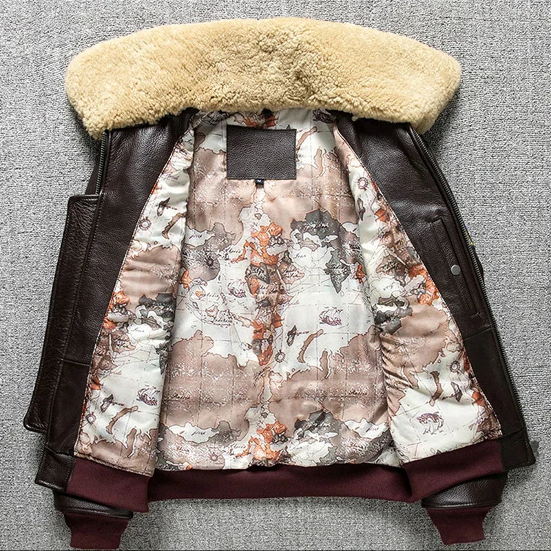 Vintage Aviator Shearling Leather Jacket