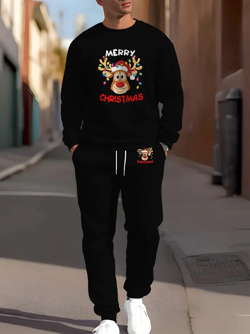 Christmas 2Pcs 3D Print Jogger Set