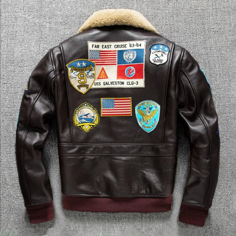 Vintage Aviator Shearling Leather Jacket