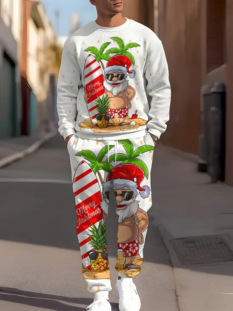 Christmas 2Pcs 3D Print Jogger Set