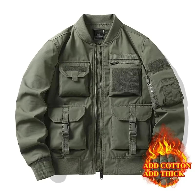 Male Vintage Cargo Workwear Tactical Jacket