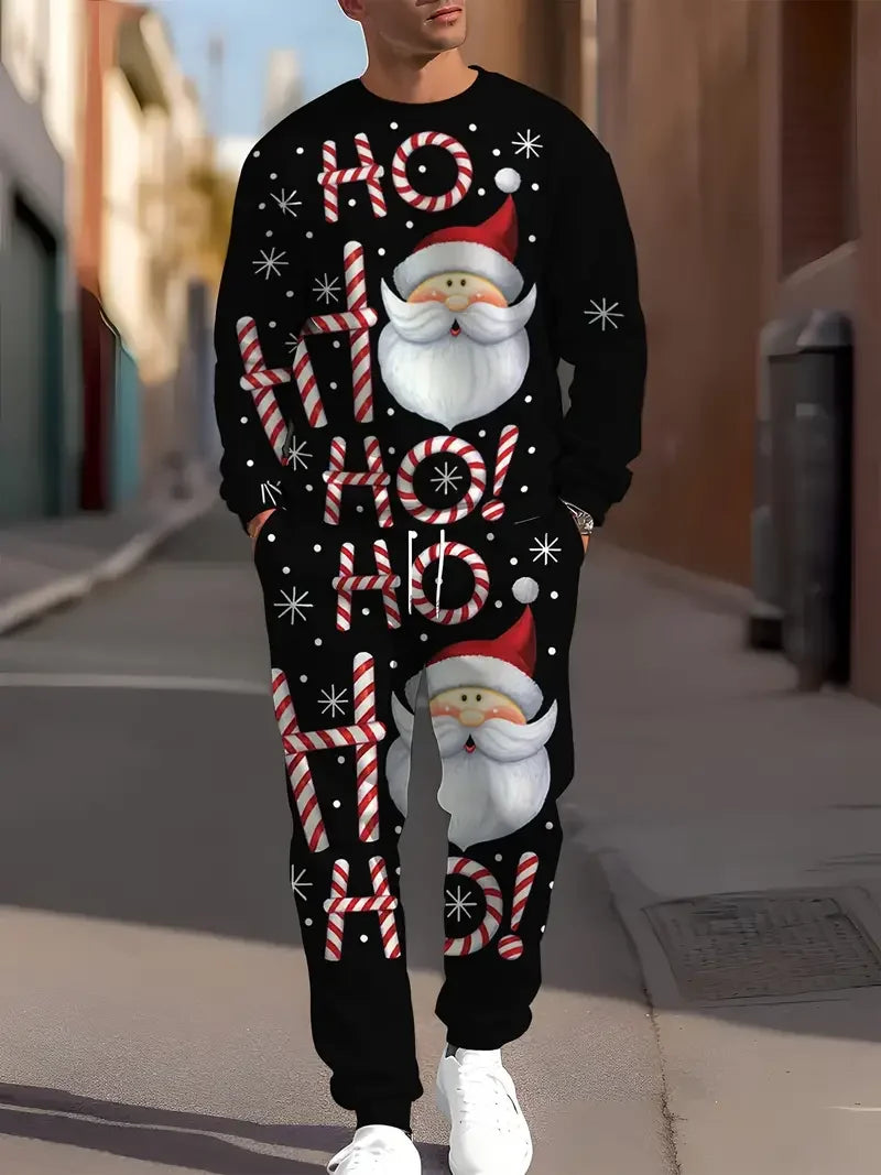Christmas 2Pcs 3D Print Jogger Set