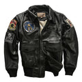 Classic Aviation Leather Bomber Jacket