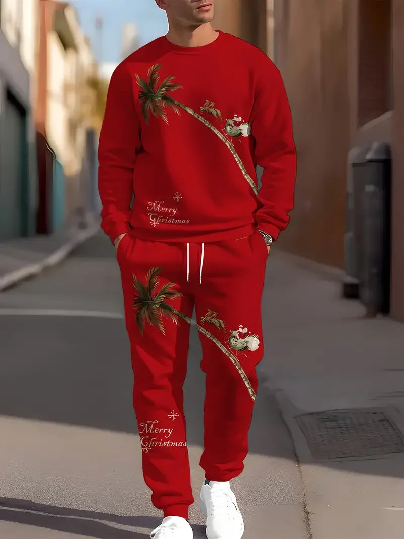 Christmas 2Pcs 3D Print Jogger Set
