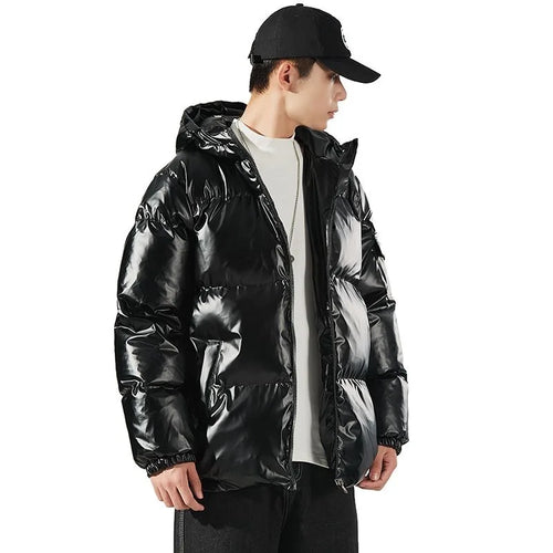Glossy Hooded Puffer Jacket