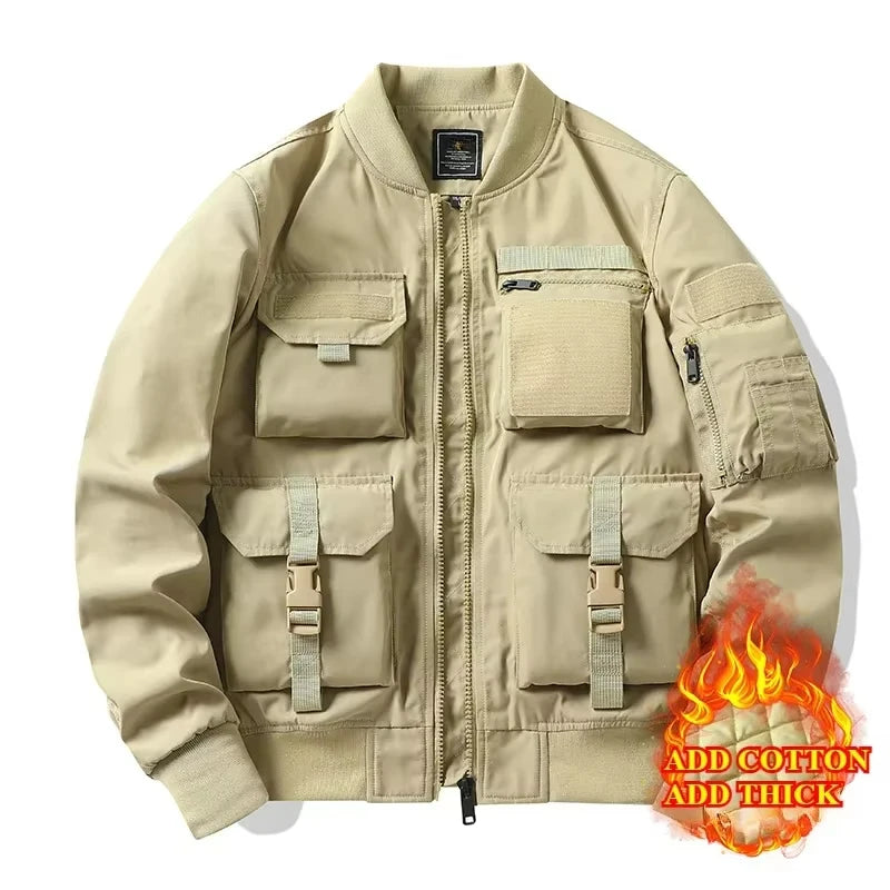 Male Vintage Cargo Workwear Tactical Jacket