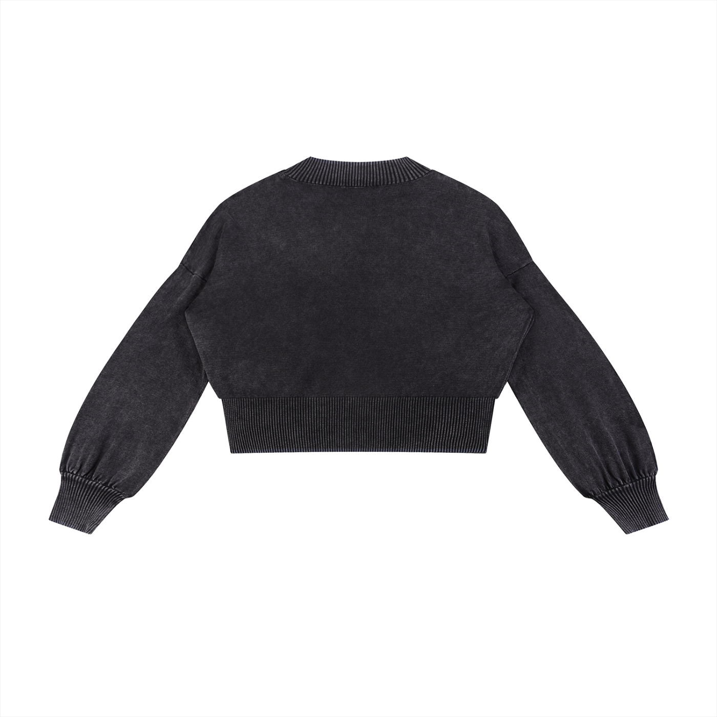 she is FEARLESS Mineral Wash Balloon Sleeve Cropped Sweater